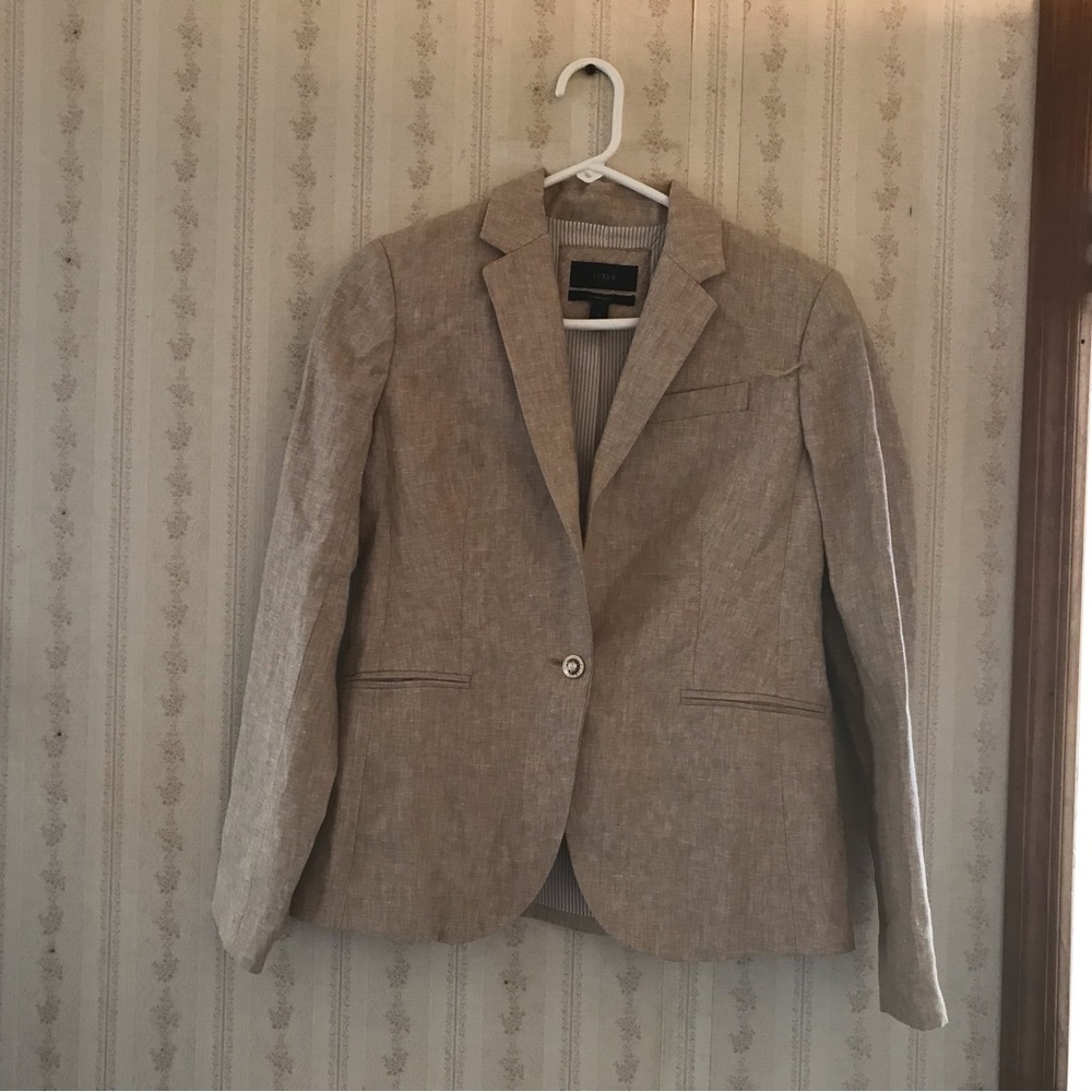 J. Crew Tan Linen Campbell Blazer Style